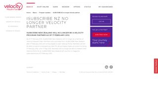 
                            11. iSUBSCRiBE NZ no longer Velocity partner | Velocity Frequent Flyer