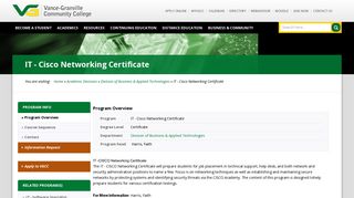 
                            12. IT - Cisco Networking Certificate | Vance-Granville Community College