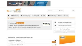 
                            8. it factory ag im Webhosting und Internet Vergleich - providerliste.ch