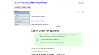
                            7. it-portal | General / Ladok Login for Students. - Chalmers