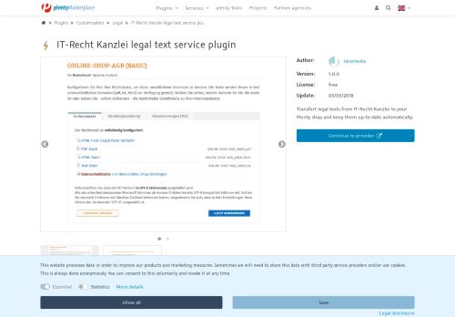 
                            8. IT-Recht Kanzlei legal text service plugin | Integration ...