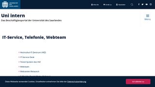 
                            5. IT-Service, Telefonie, Webteam | Universität des Saarlandes