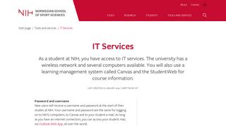 
                            8. IT Services | Norwegian School of Sport Sciences