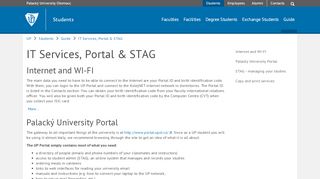 
                            5. IT Services, Portal & STAG: Palacký University Olomouc - UPOL