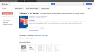 
                            12. IT-Systeme in der Medizin: IT-Entscheidungshilfe für den ... - Google Books-Ergebnisseite