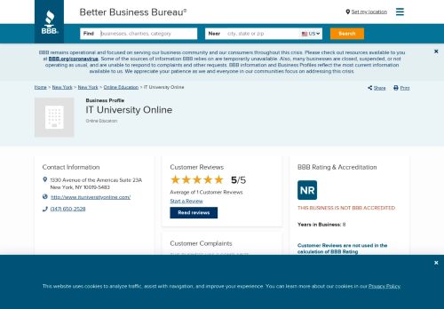 
                            12. IT University Online | Better Business Bureau® Profile