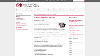 
                            10. IT Warns of Phishing Message :: Information Technologies | ...