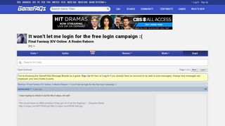 
                            5. It won't let me login for the free login campaign :( - Final Fantasy XIV ...