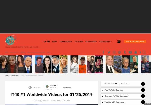 
                            7. IT40 #1 Worldwide Videos for 01/26/2019 – Internet Top 40