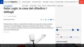
                            5. Italia Login, la casa del cittadino: i dettagli | Agenda Digitale