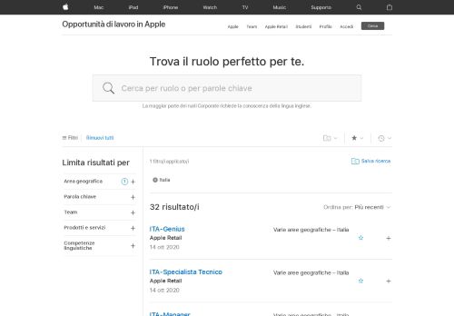 
                            4. Italia - Opportunità di lavoro in Apple (IT) - Jobs at Apple