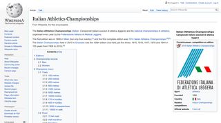 
                            12. Italian Athletics Championships - Wikipedia