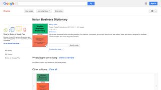 
                            9. Italian Business Dictionary - Результат из Google Книги