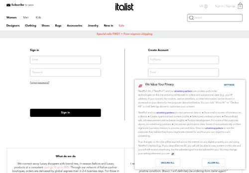 
                            4. italist | Sign in and say hello to smart shopping