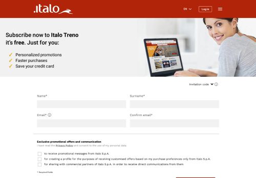 
                            11. Italo Treno account: create your own one for free! - Italotreno.it