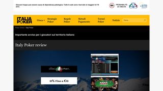 
                            1. Italy Poker review - Poker Online