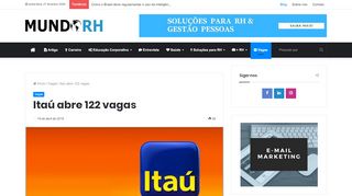 
                            9. Itaú abre 122 vagas - Mundo RH