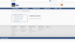 
                            10. Itaú BBA - Cadastre seu currículo - Itau