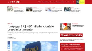 
                            7. Itaú pagará R$ 480 mil a funcionário preso injustamente | EXAME