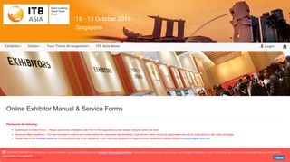 
                            12. ITB Asia 2018 | Online Exhibitor Manual & Service Forms