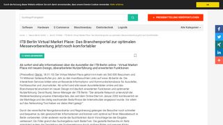 
                            13. ITB Berlin Virtual Market Place: Das Branchenportal zur optimalen ...