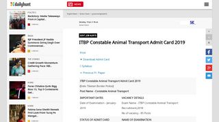 
                            10. ITBP Constable Animal Transport Admit Card 2019 - Sarkari Exam ...