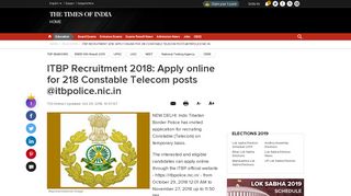 
                            6. ITBP Recruitment 2018: Apply online for 218 Constable Telecom ...
