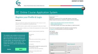 
                            3. ITC Online Course Application System - Register & Login