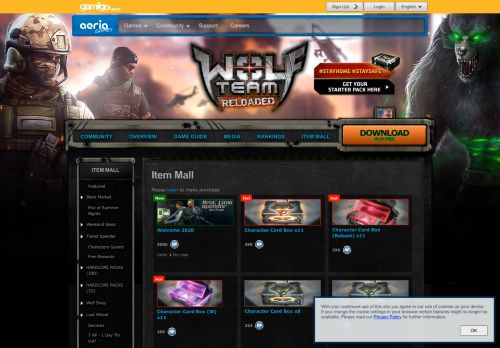 
                            4. Item Mall - Wolf Team - Free MMORPG at Aeria Games