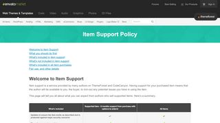 
                            10. Item Support Policy | ThemeForest