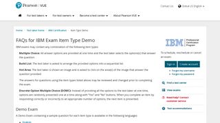 
                            4. Item type demo :: IBM Certification - Pearson VUE