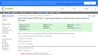 
                            13. Item11515: Return HTTP 401 + login page instead of redirect when ...