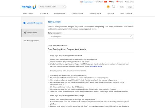 
                            9. itemku | Cara Trading Akun Dragon Nest Mobile