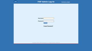 
                            1. iTEP Admin Log-In Username Password Forgot Password ...