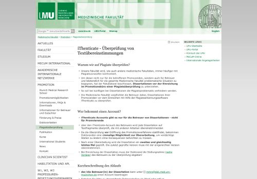 
                            7. iThenticate - Überprüfung von Textübereinstimmungen - Medizinische ...