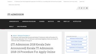 
                            4. {ITI Admission 2018 Kerala Date Announced} Kerala ITI Admission ...