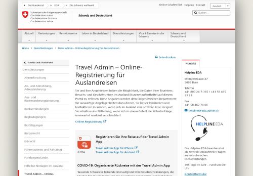 
                            1. Itineris – Online-Registrierung für Auslandreisen - Eidgenössisches ...