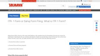 
                            12. ITR- 1 Form or Sahaj Form Filing: What is ITR 1 Form? - Taxmann