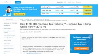 
                            1. ITR - How to file ITR 2018 for FREE? Guide to eFile Income Tax Returns
