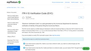 
                            12. ITR-V E-Verification Code (EVC) – myITreturn Help Center