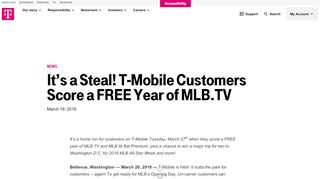 
                            5. It's a Steal! T-Mobile Customers Score a FREE Year of MLB.TV | T ...