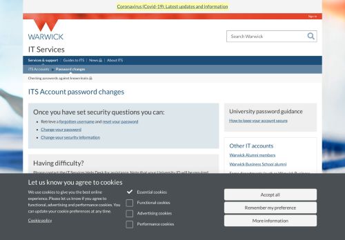 
                            3. ITS Account password changes - IT Services - University of Warwick