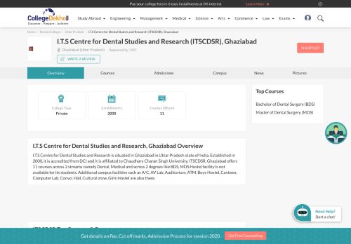 
                            4. I.T.S Centre for Dental Studies and Research (ITSCDSR), Ghaziabad ...