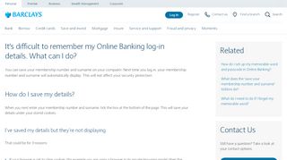 
                            1. It's difficult to remember my Online Banking log-in details. What can I ...