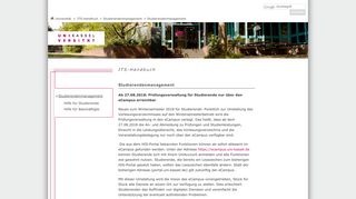 
                            6. ITS-Handbuch: Studierendenmanagement - Uni Kassel