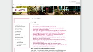 
                            5. ITS-Handbuch: VPN-FAQ - Uni Kassel