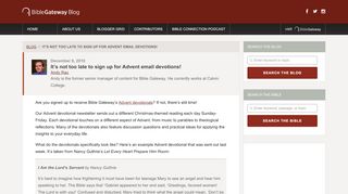 
                            3. It's not too late to sign up for Advent email devotions! - Bible Gateway ...