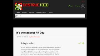 
                            5. It's the saddest N7 Day - Destructoid