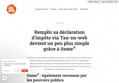 
                            11. itsme® | Remplir sa déclaration d'impôts via Tax-on-web devient un ...