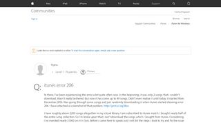 
                            9. itunes error 206 - Apple Community - Apple Discussions